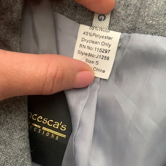 Francesca’s collection jacket blazer pleaded military style Small buttons wool - Picture 3 of 9